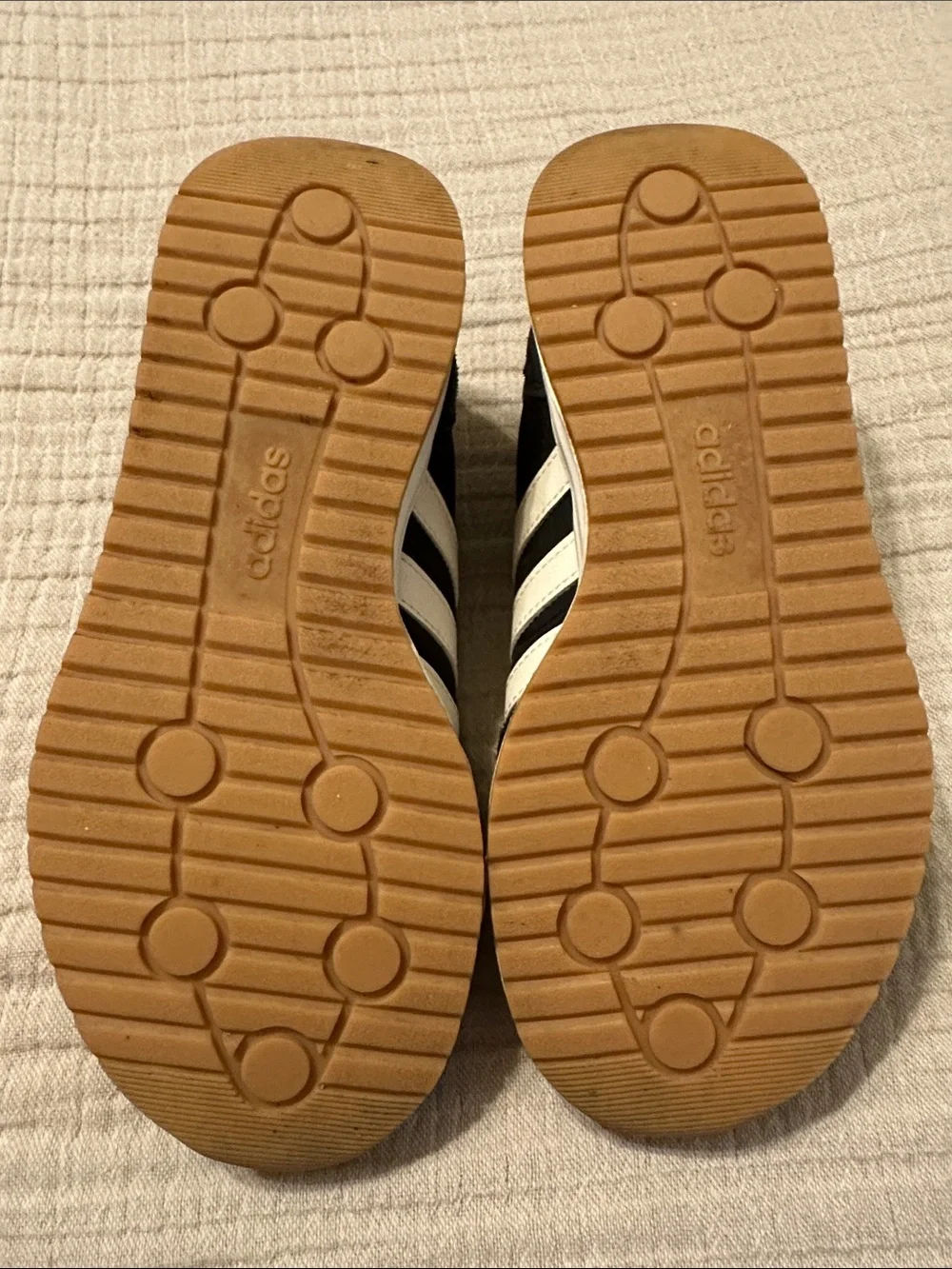 adidas Men’s Black Sneakers with White Three-Stripes
